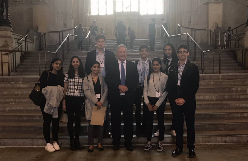 Bob and his work experience team in Parliament