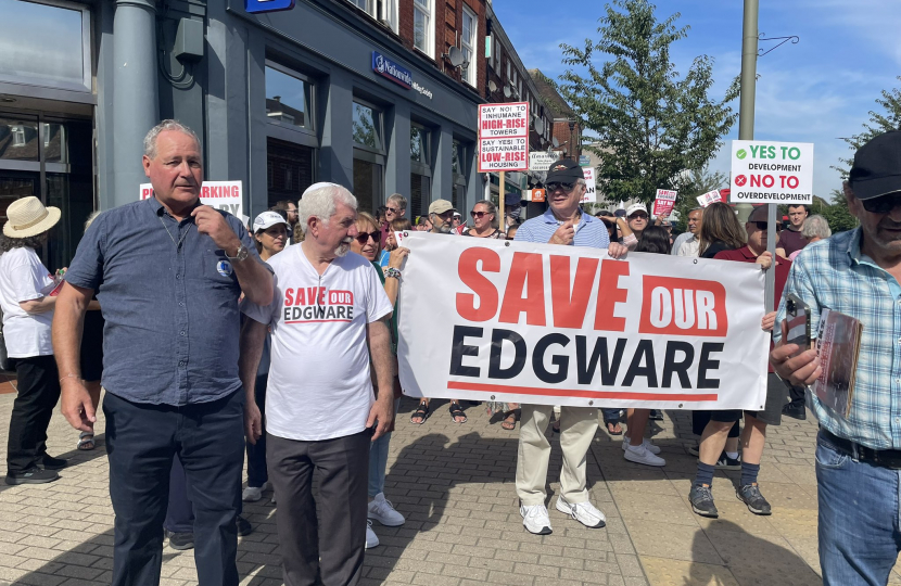 Bob leading the march through Edgware