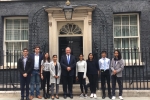 Bob and his work experience team outside No. 10